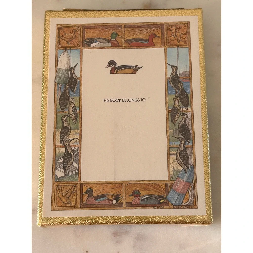 Vintage Antioch 30 Self-Stick Bookplates Waterfowl Jan Brett Design B256 1984
